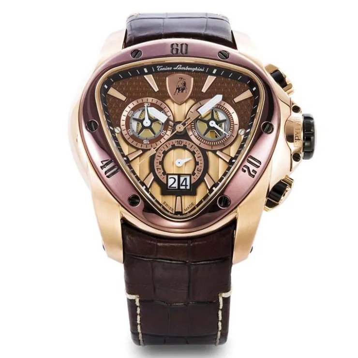 Fashion Tonino Lamborghini Spyder 1120 Chronographic Watch Brown/Gold