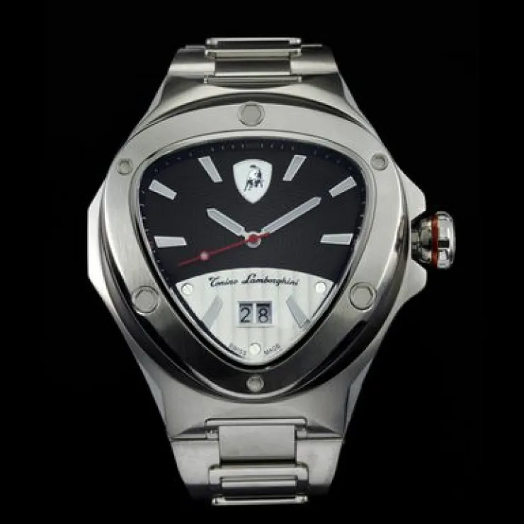 Best Sale Tonino Lamborghini Spyder 3021 Stainless Steel 3-Hand Watch Black/White