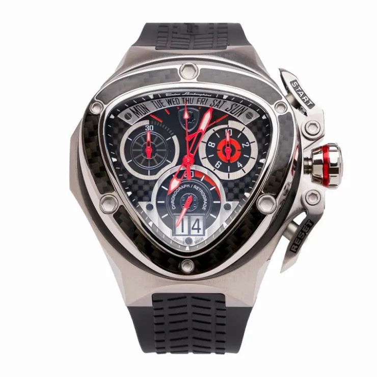 Sale Tonino Lamborghini Spyder 3020SP Chronographic Sport Watch (Limited Edition) Black/Chrome