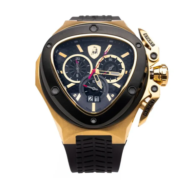 Sale Tonino Lamborghini Spyder 3111SP Stainless Steel Chronographic Sport Watch (Limited Edition) Black/Gold