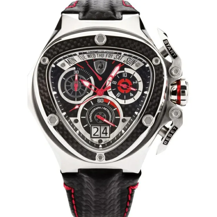 New Tonino Lamborghini Spyder 3020 Chronographic Watch Black/Chrome