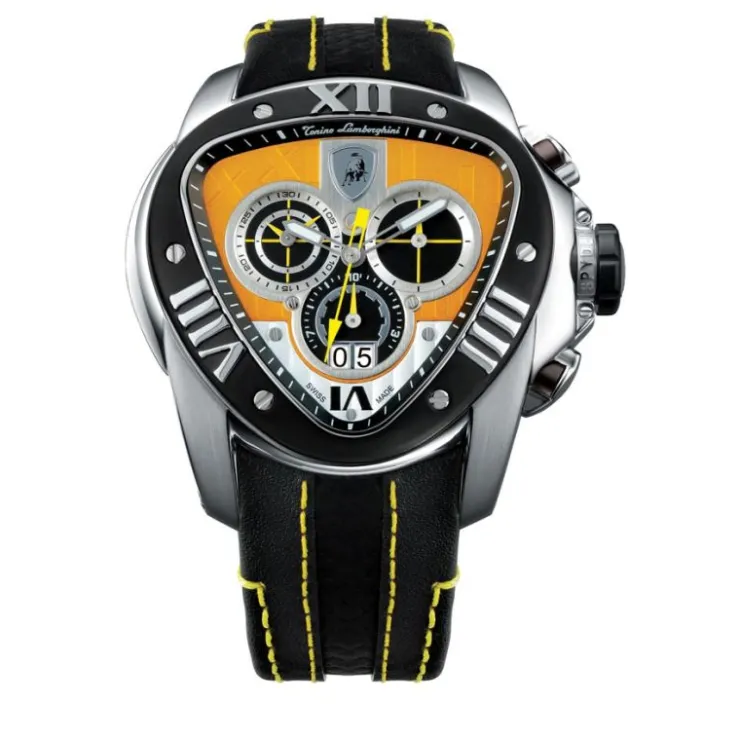 Shop Tonino Lamborghini Spyder 1017 Chronographic Watch Black/Yellow