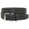 Shop Torino Leather Big & Tall Italian Woven Stretch Leather Belt Black