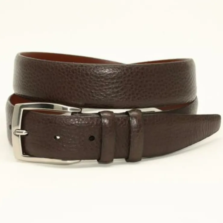 Cheap Torino Leather Big & Tall Soft Pebble Grain Calf Belt Brown