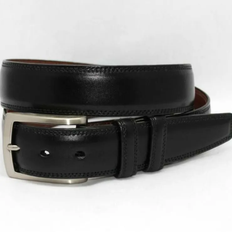 Best Torino Leather Big & Tall Burnished Veal Belt - black