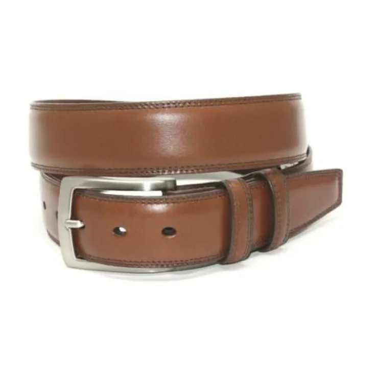 Sale Torino Leather Burnished Veal Belt Saddle