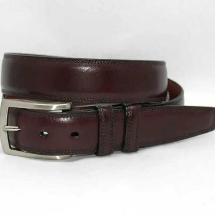 Flash Sale Torino Leather Burnished Veal Belt - cordovan