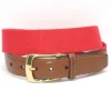 Best Torino Leather European Ribbed Surcingle Belt Red