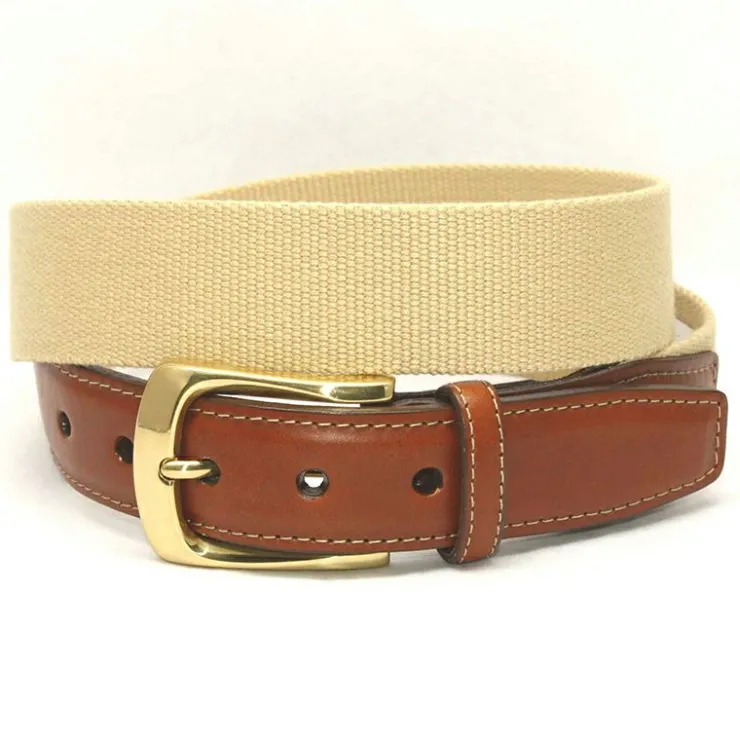 Online Torino Leather European Ribbed Surcingle Belt Camel