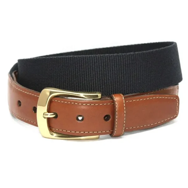 Flash Sale Torino Leather European Ribbed Surcingle Belt Navy