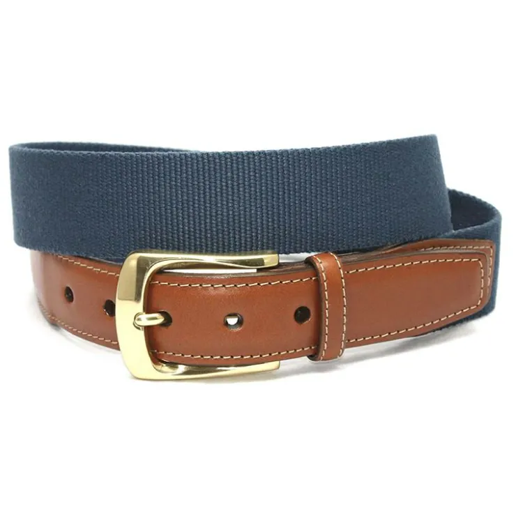 New Torino Leather European Ribbed Surcingle Belt Denim