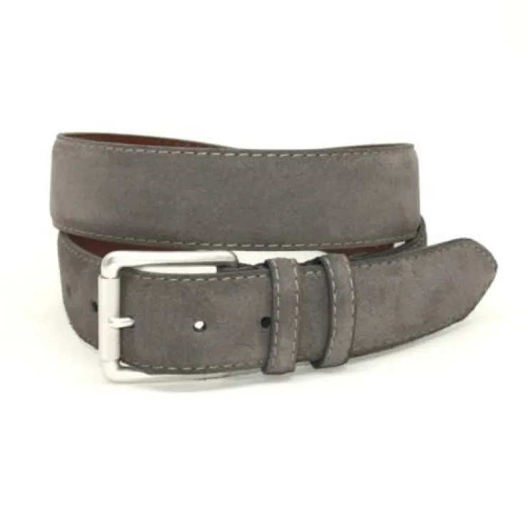 Cheap Torino Leather European Suede Belt Slate