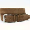 Store Torino Leather European Suede Belt Whiskey