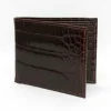 Sale Torino Leather Genuine Alligator Flat Fold Wallet - brown