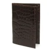 Online Torino Leather Genuine Alligator Gusseted Card Case - brown