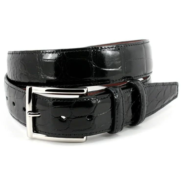 Hot Torino Leather Genuine American Alligator Belt Black