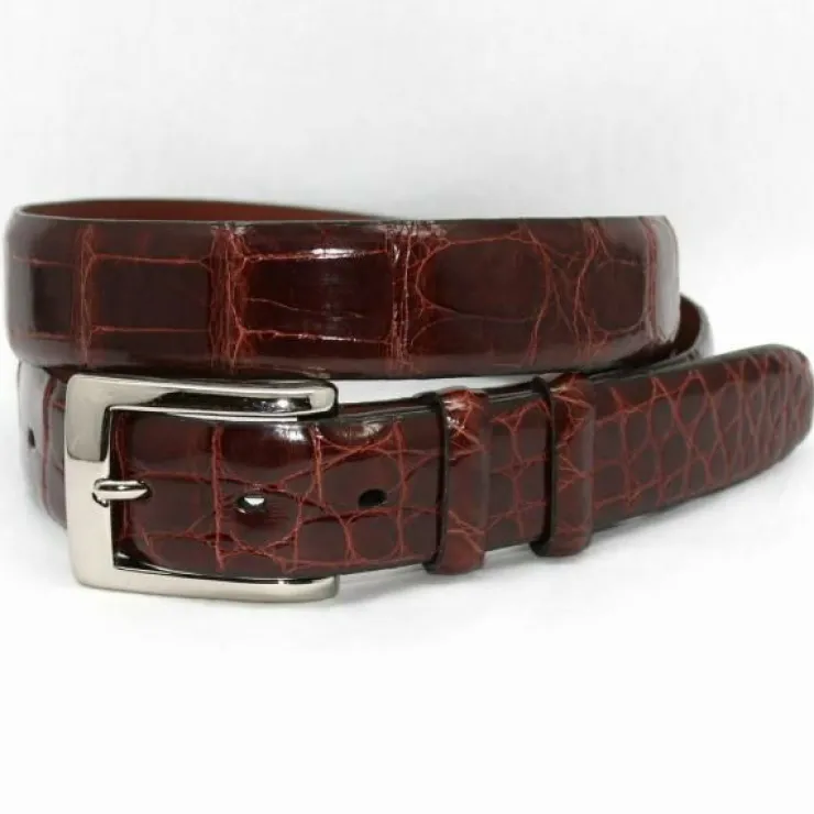 Shop Torino Leather Genuine American Alligator Belt - cognac