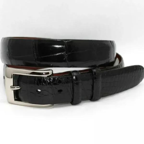 Shop Torino Leather Genuine American Alligator Belt - black