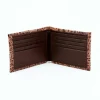 Fashion Torino Leather Genuine Bison Leather Billfold Wallet Cognac