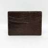 Hot Torino Leather Genuine Lizard Card Case - brown