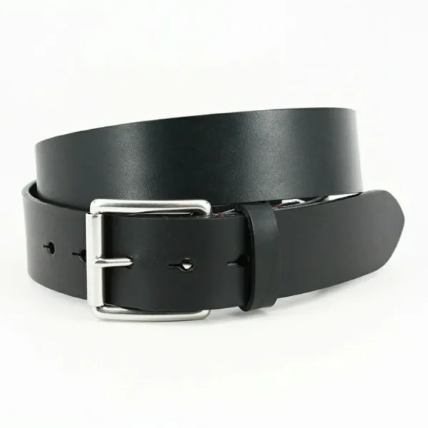 Online Torino Leather Hand Burnished Bridle Leather Belt Black