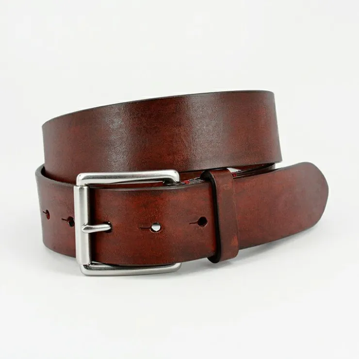 Shop Torino Leather Hand Burnished Bridle Leather Belt Brown