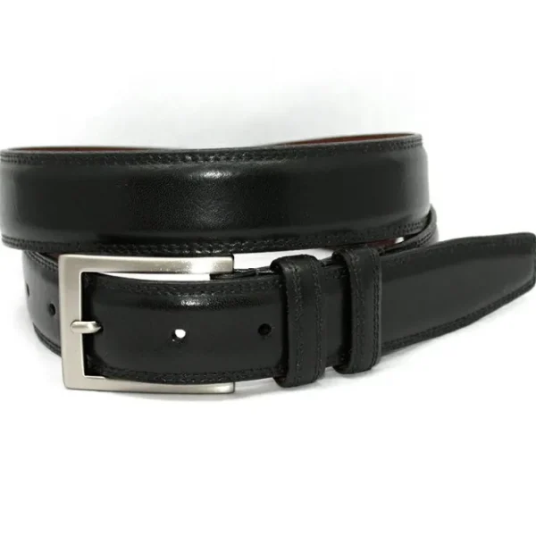 New Torino Leather Italian Aniline Leather Belt Black