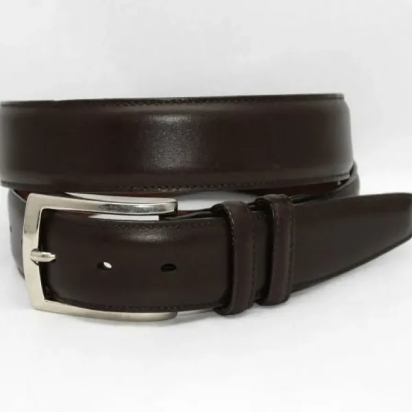 Outlet Torino Leather Italian Burnished Calf Belt - brown