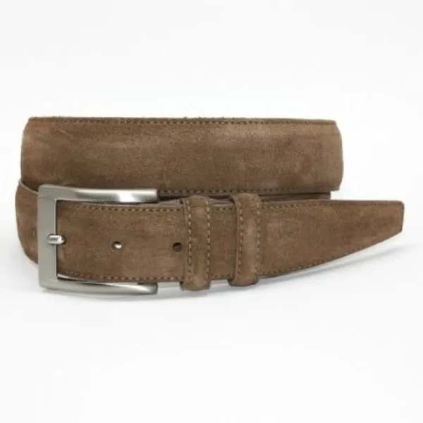 Cheap Torino Leather Italian Calf Suede Belt Whiskey