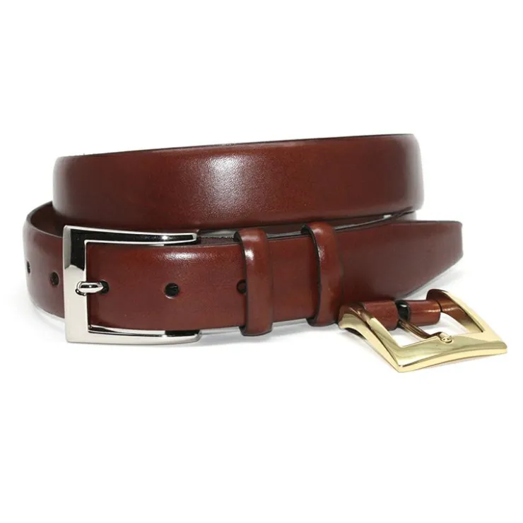 Sale Torino Leather Italian Calfskin Double Buckle Belt Chili