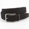 Cheap Torino Leather Italian Cotton & Woven Leather Belt Black / Brown Black/Brown