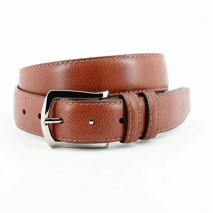 Discount Torino Leather Italian Glazed Milled Calfskin Belt Brandy