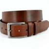 Cheap Torino Leather Italian Polished Calfskin Leather Belt Walnut