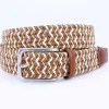 Best Corrente Torino Leather Italian Woven Cotton Belt Tan / Brown / Cream