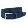 Hot Torino Leather Italian Woven Rayon Elastic Belt Navy