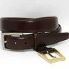 Online Torino Leather Kipskin Belt Double Buckle Option - cordovan