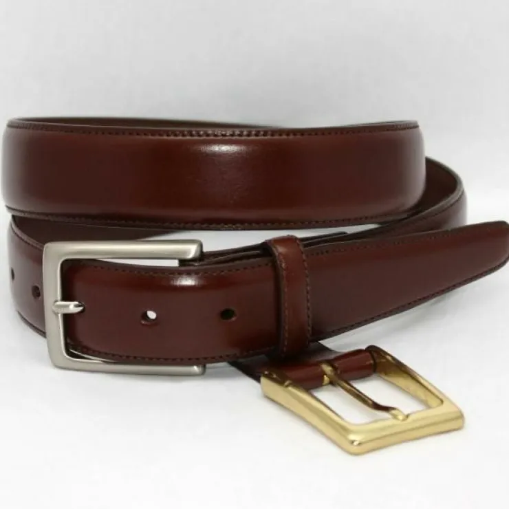 Sale Torino Leather Kipskin Belt Double Buckle Option - honey