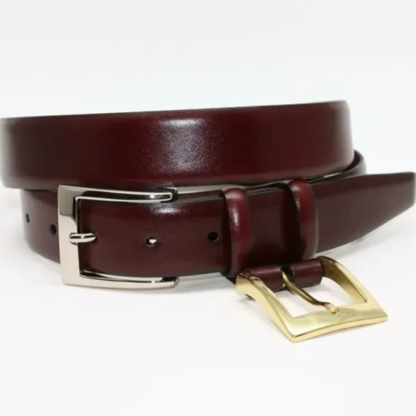 torino_leather_krinkle_ca_0.webp Best Sale Torino Leather Krinkle Calf Aniline Leather Belt - cordovan