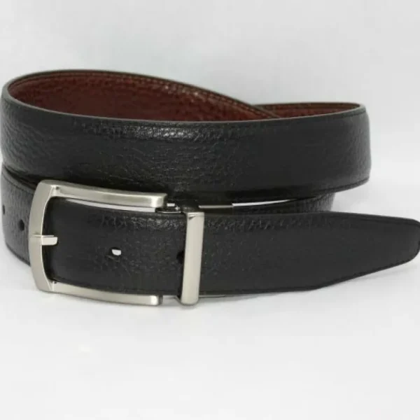 Shop Torino Leather Pebble/Burnished Veal Reversible Belt - /Brown black