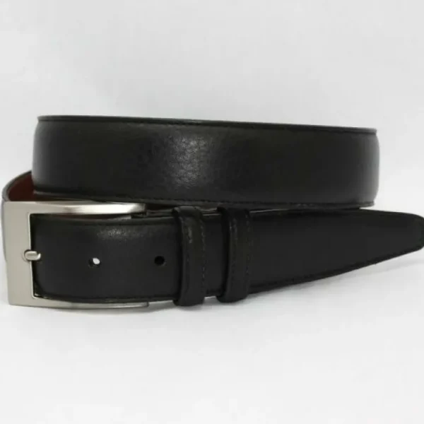 torino_leather_soft_deer__0.webp Outlet Torino Leather Soft Deer Tan Tumbled Cowhide Belt - black