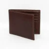 Fashion Torino Leather Tumbled Calf Billfold - Burnished brown