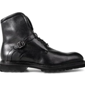 Shop Ugo Vasare George Winter Shearling Boots Black