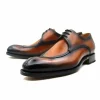 Outlet Ugo Vasare Jayden Derby Apron Split Toe Shoes Caramel