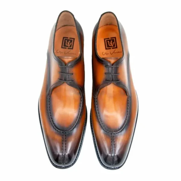 Outlet Ugo Vasare Jayden Derby Apron Split Toe Shoes Caramel