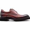 Best Ugo Vasare Mason Derby Plain Toe Shoes Tobacco