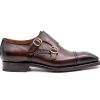 Shop Ugo Vasare Ryan Double Monkstrap Shoes Brown