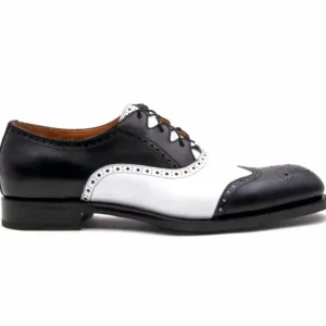 Cheap Ugo Vasare Stephen Oxford Wingtip Shoe Black / White