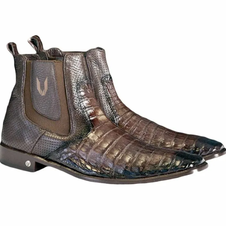 Sale Vestigium Caiman Belly Chelsea Boots Faded Brown FadedBrown