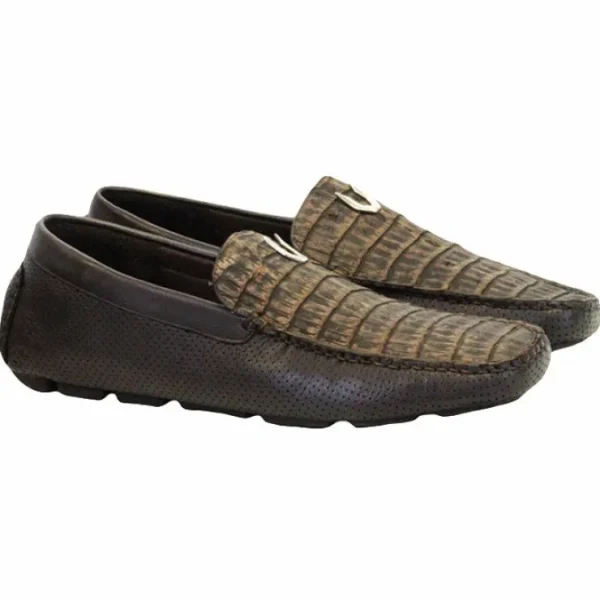 Best Sale Vestigium Caiman Belly Driving Loafers Sanded Brown SandedBrown