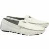 New Vestigium Caiman Belly Driving Loafers White